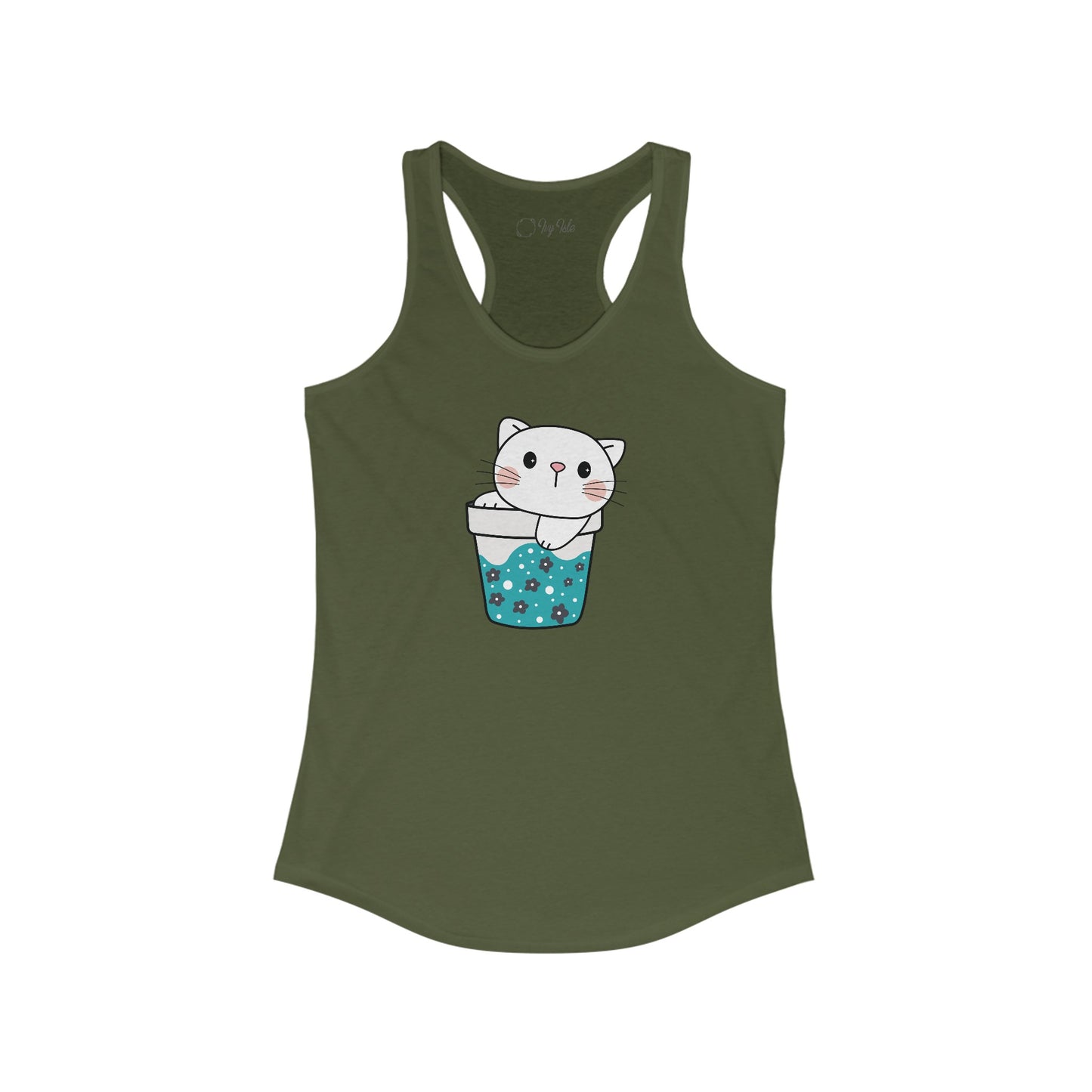Cute Cat Cup Racerback Tank