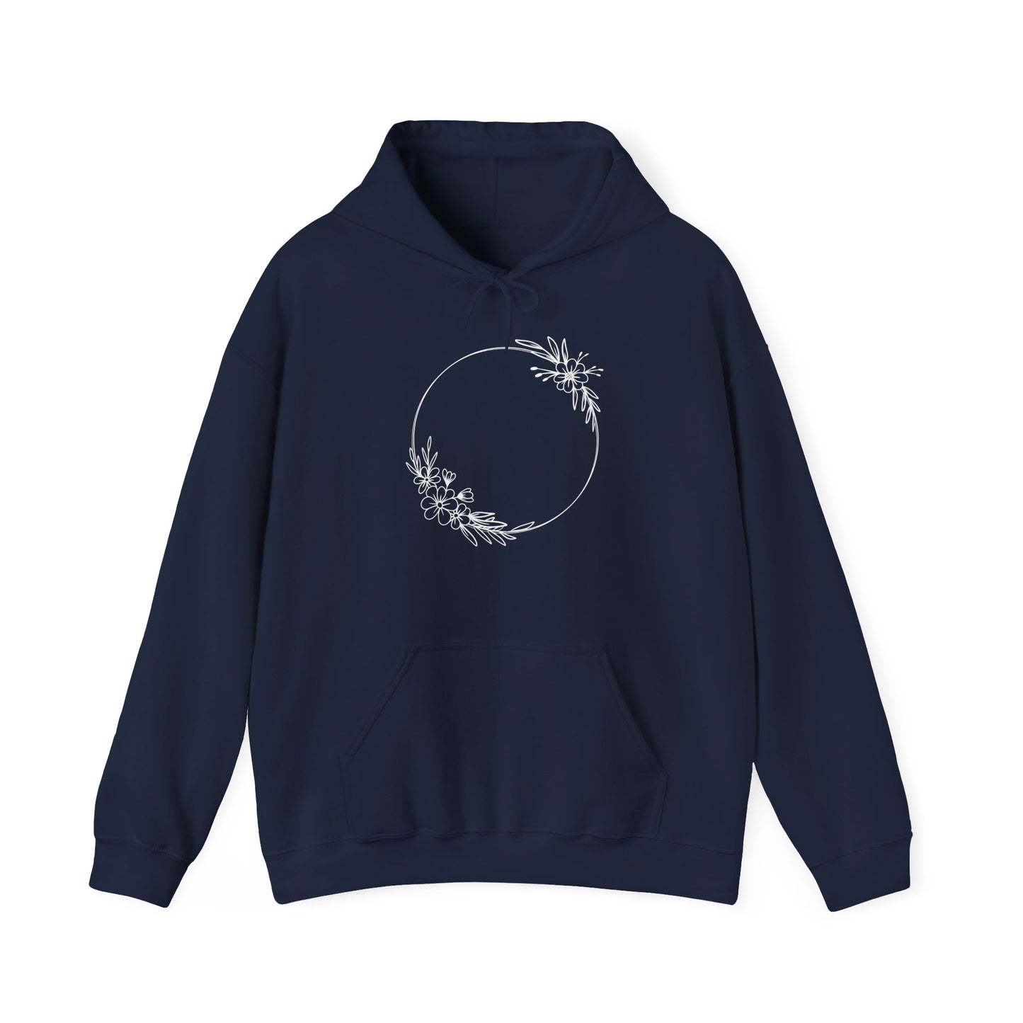 Double Floral Circle Hooded Sweatshirt