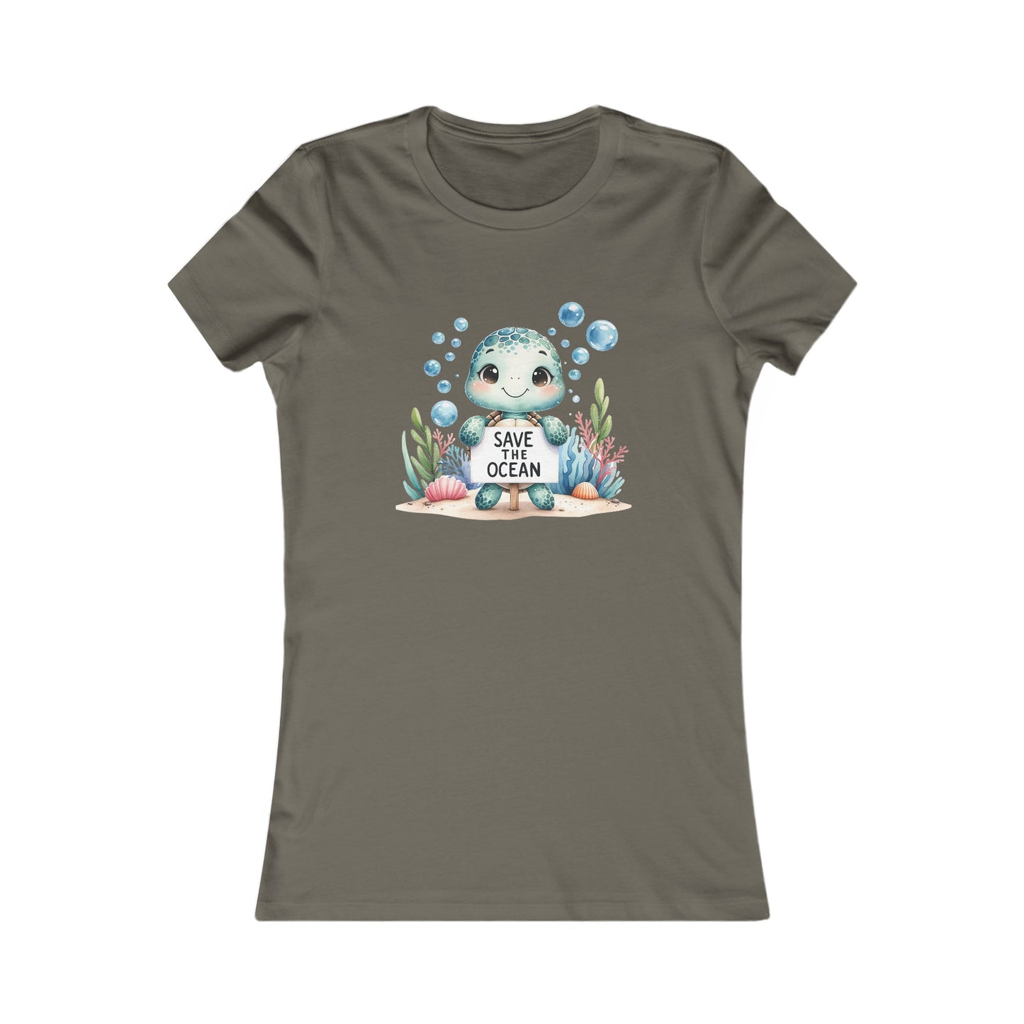 Save the Ocean Turtle Fitted Tee