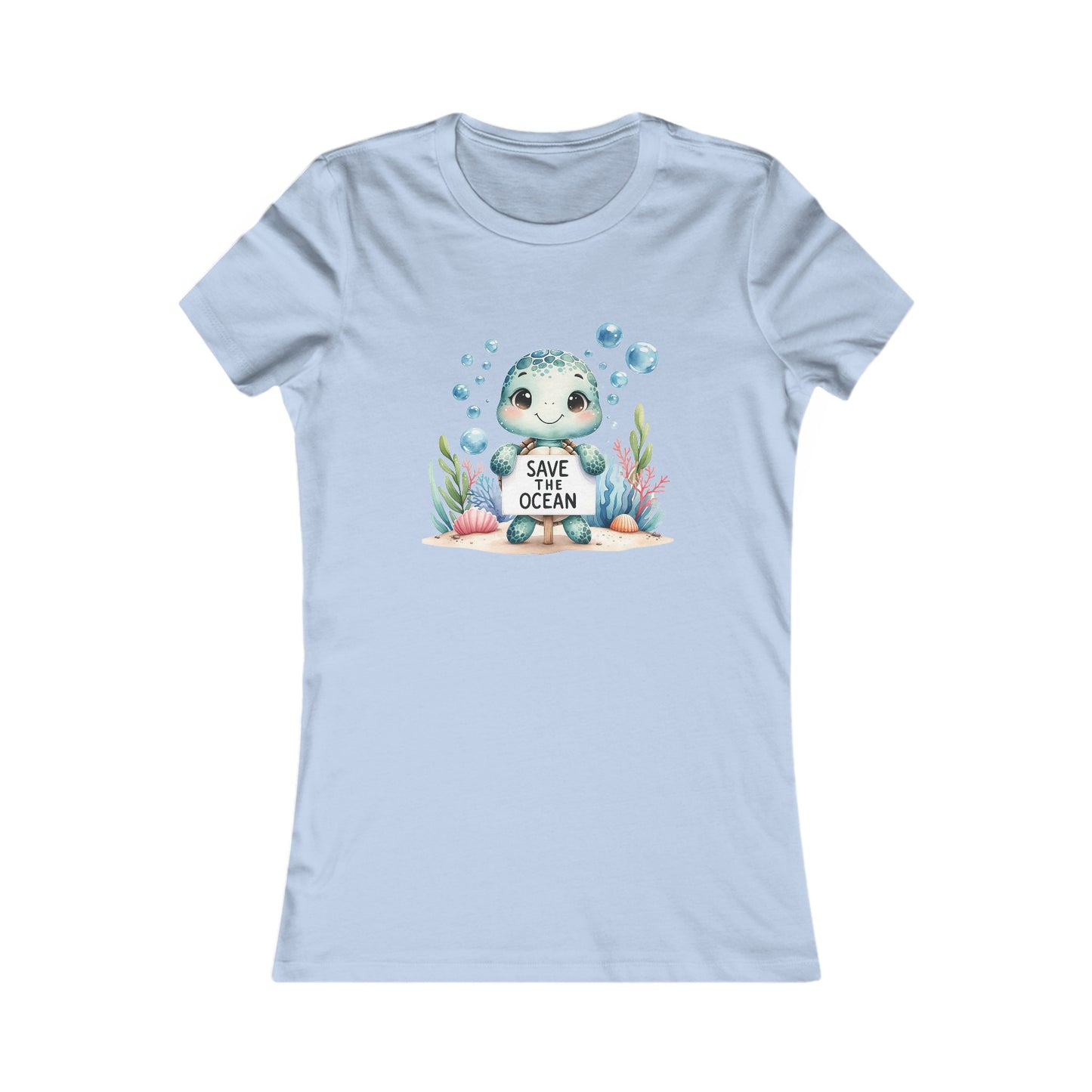 Save the Ocean Turtle Fitted Tee