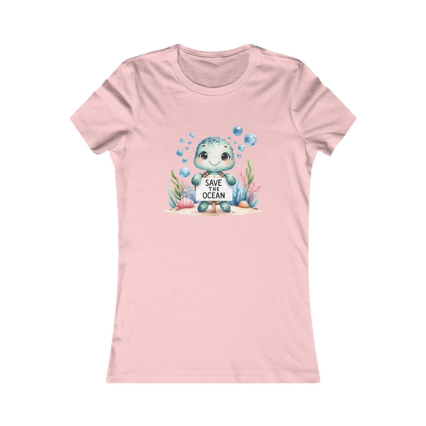 Save the Ocean Turtle Fitted Tee