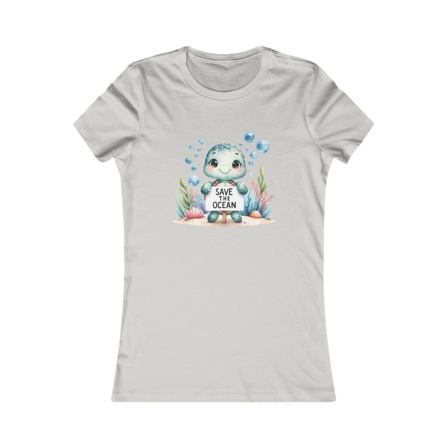 Save the Ocean Turtle Fitted Tee