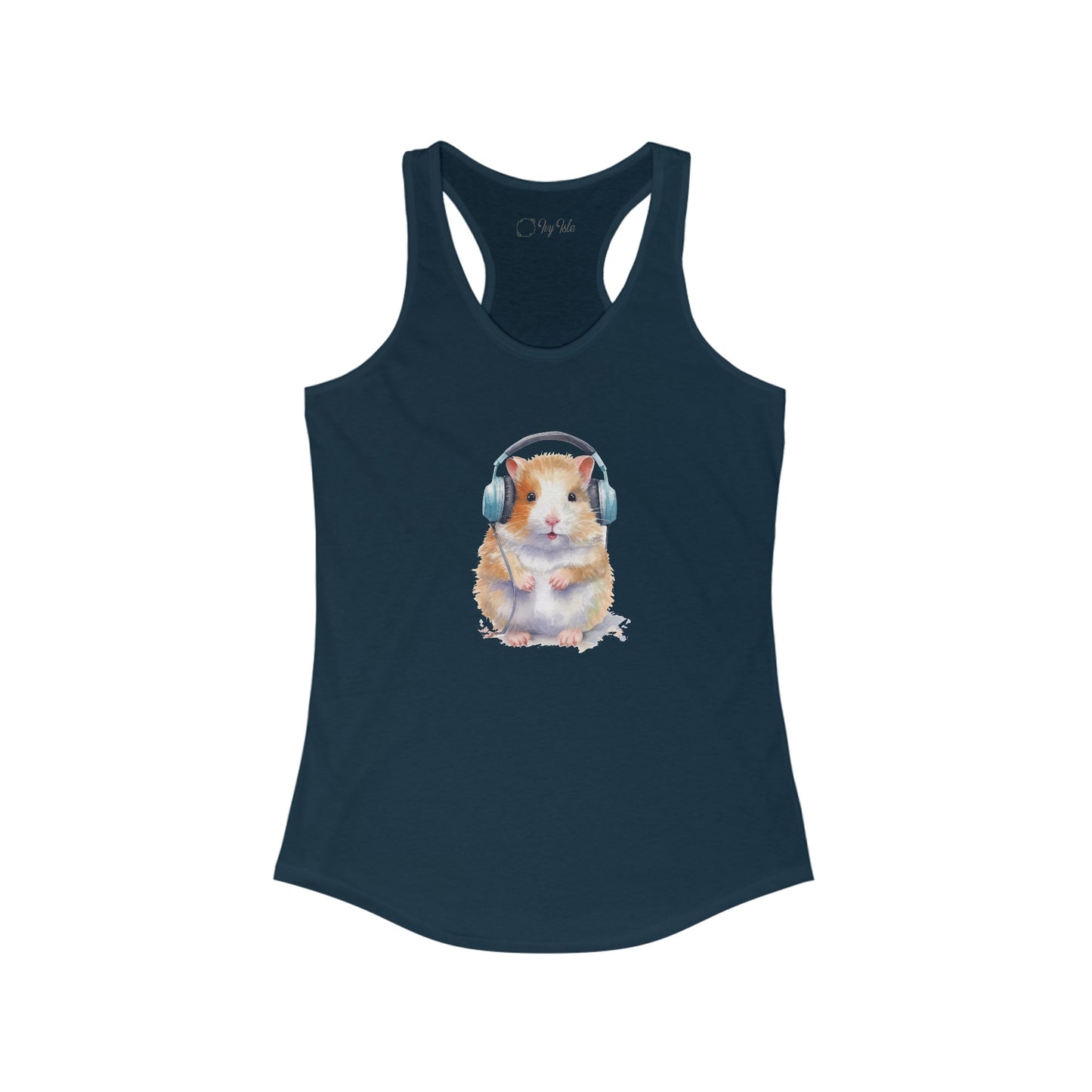 Hamster with Headphones Racerback Tank