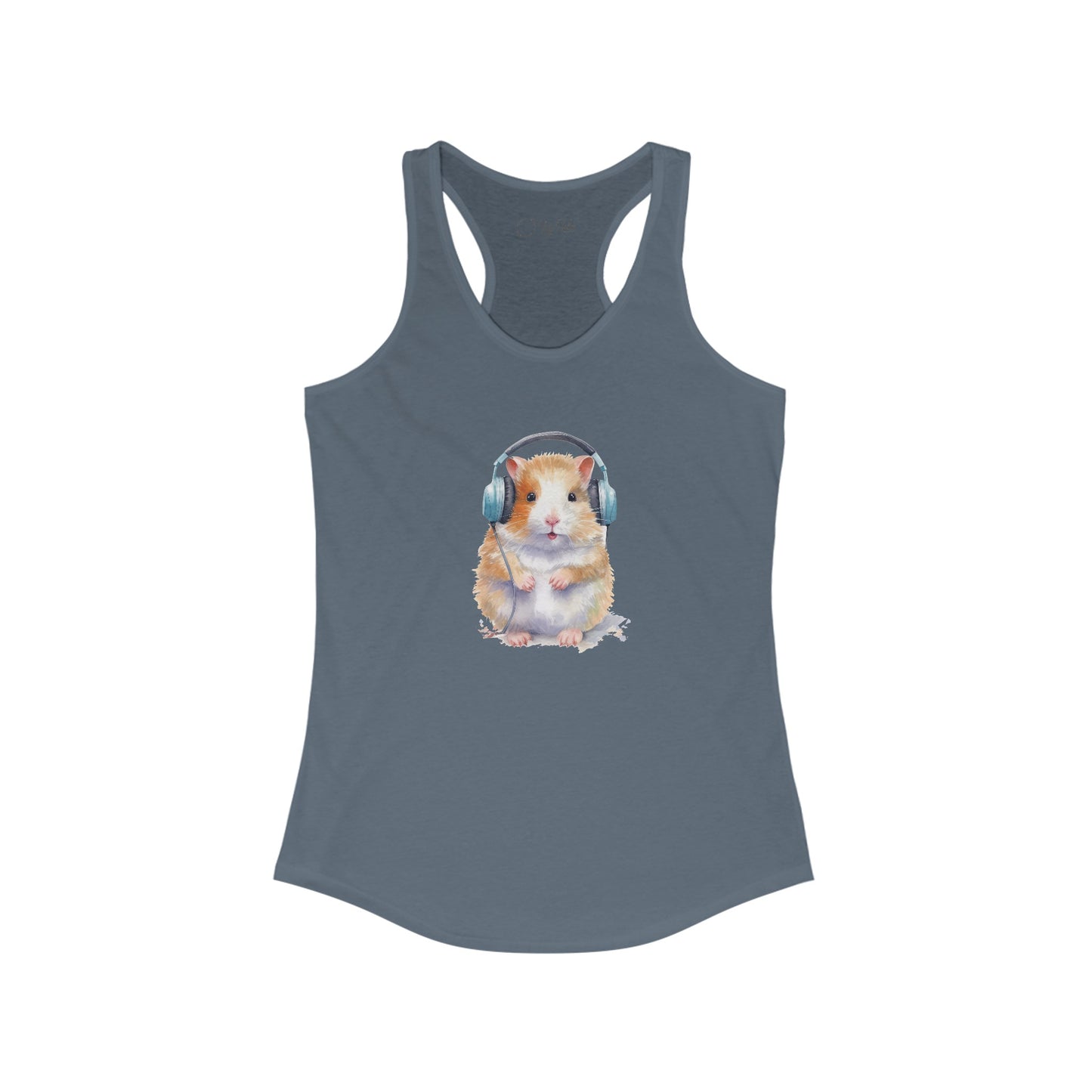 Hamster with Headphones Racerback Tank
