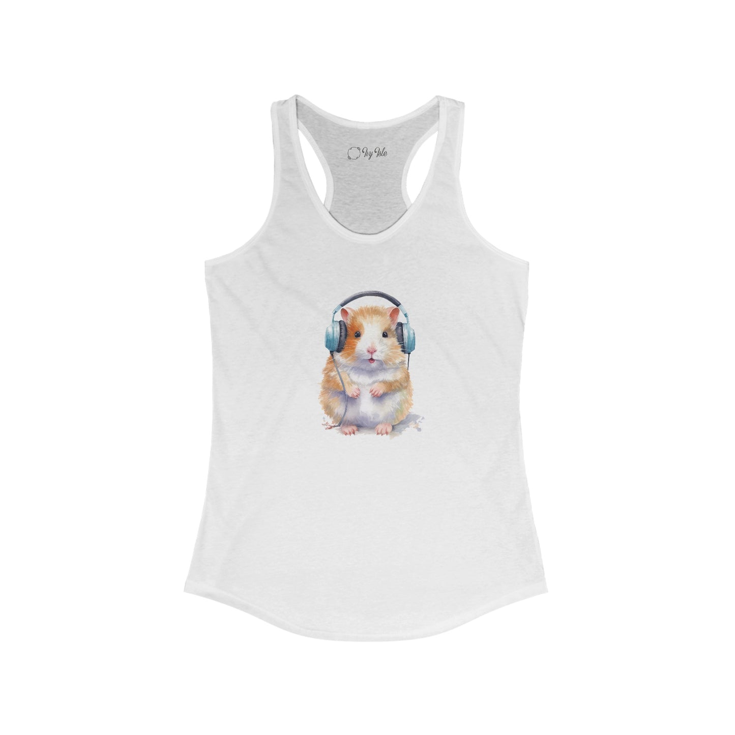 Hamster with Headphones Racerback Tank