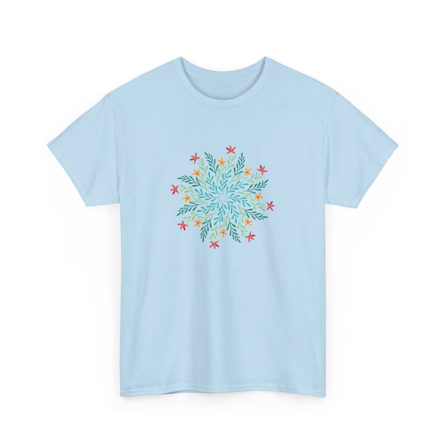 Leaf and Flowers Mandala Short Sleeve Tee