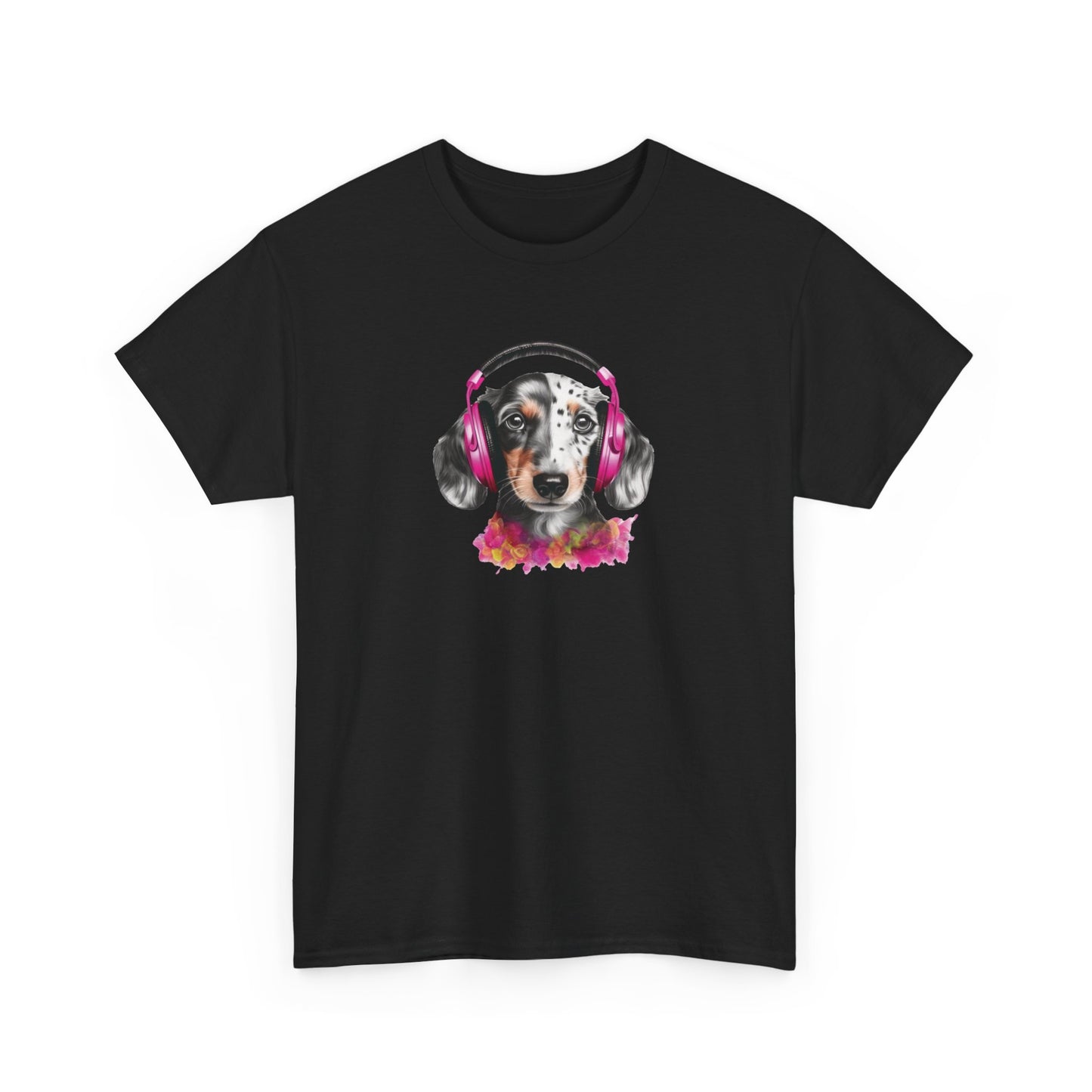 Dog with Headphones Short Sleeve Tee