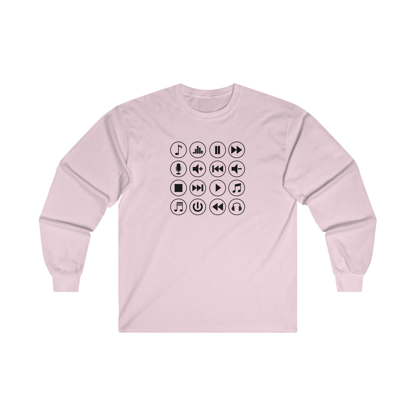 Music Player Symbols Long Sleeve Tee
