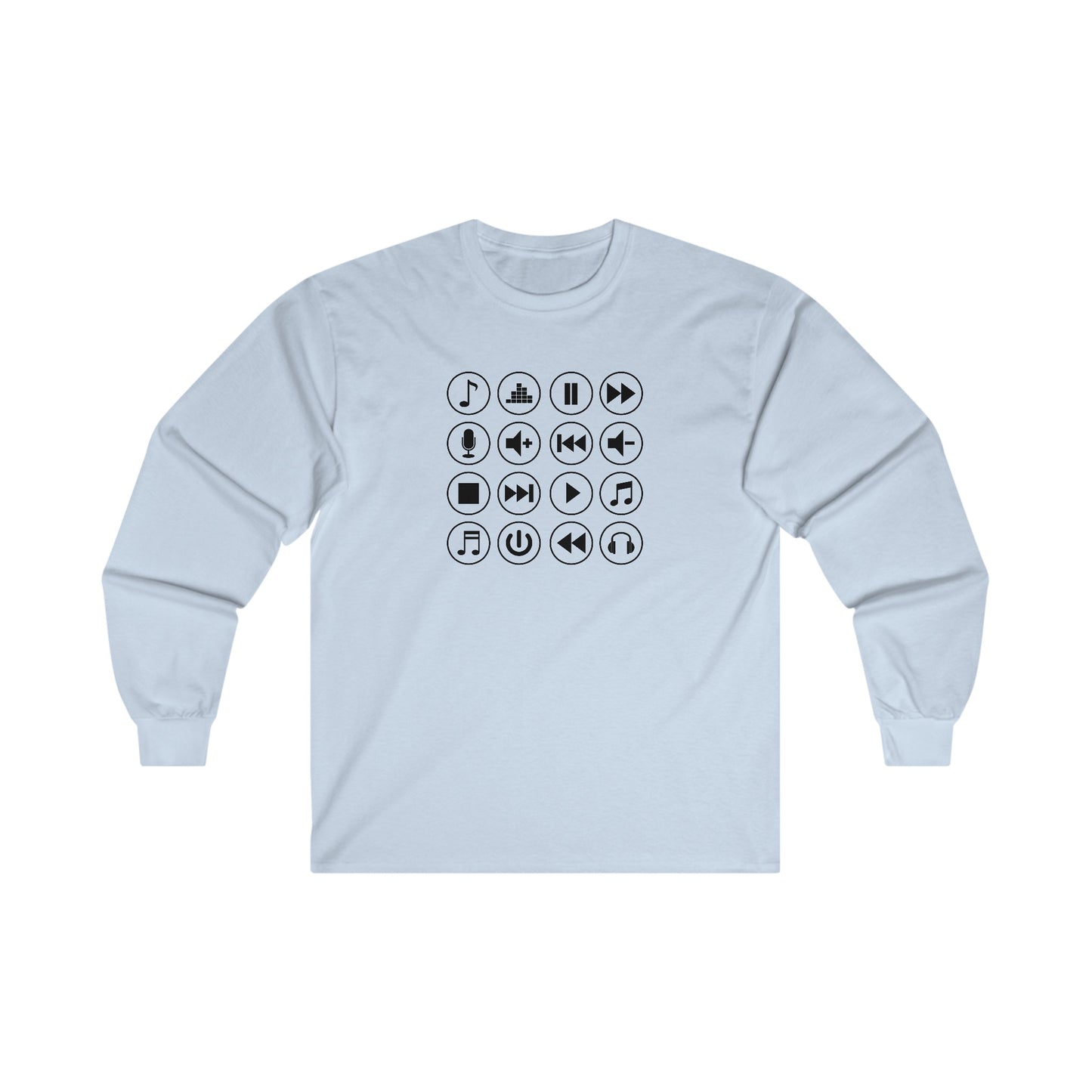 Music Player Symbols Long Sleeve Tee