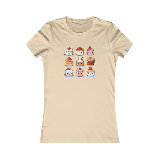 Cute Cake Set Fitted Tee