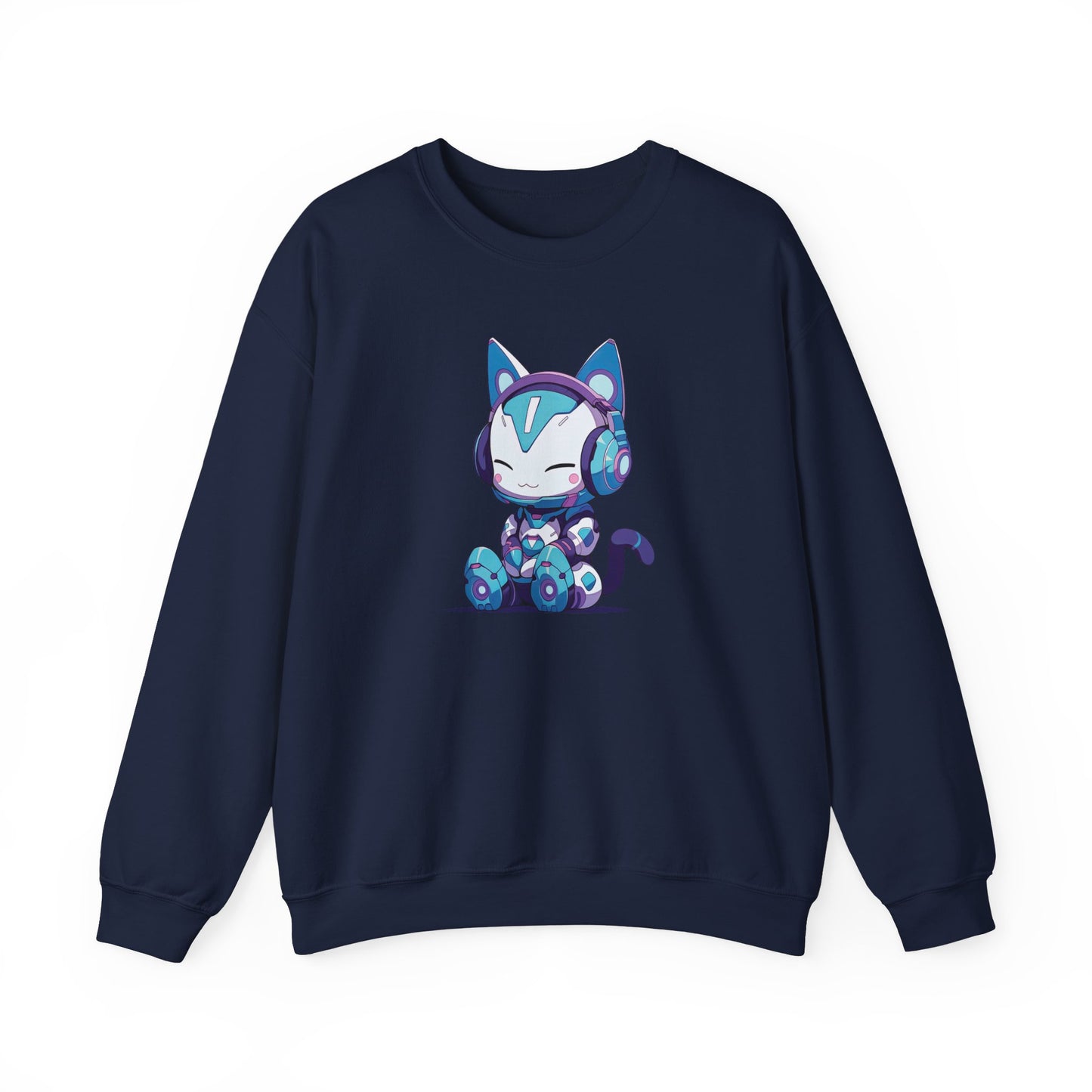 Futuristic Cat with Headphones Sweatshirt