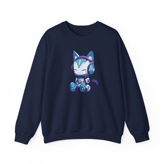 Futuristic Cat with Headphones Sweatshirt
