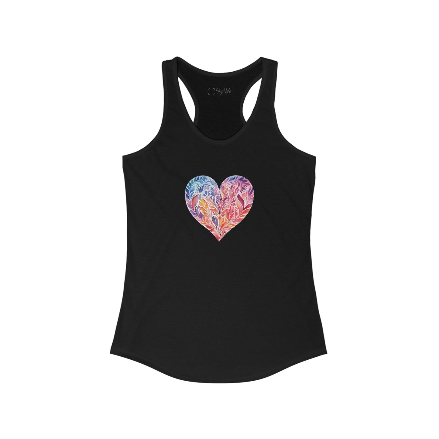 Watercolor Heart Racerback Tank 001