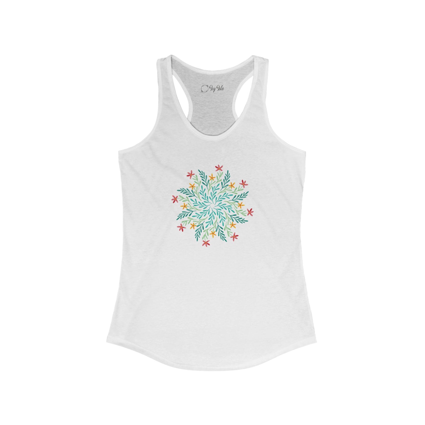 Leaf and Flowers Mandala Racerback Tank