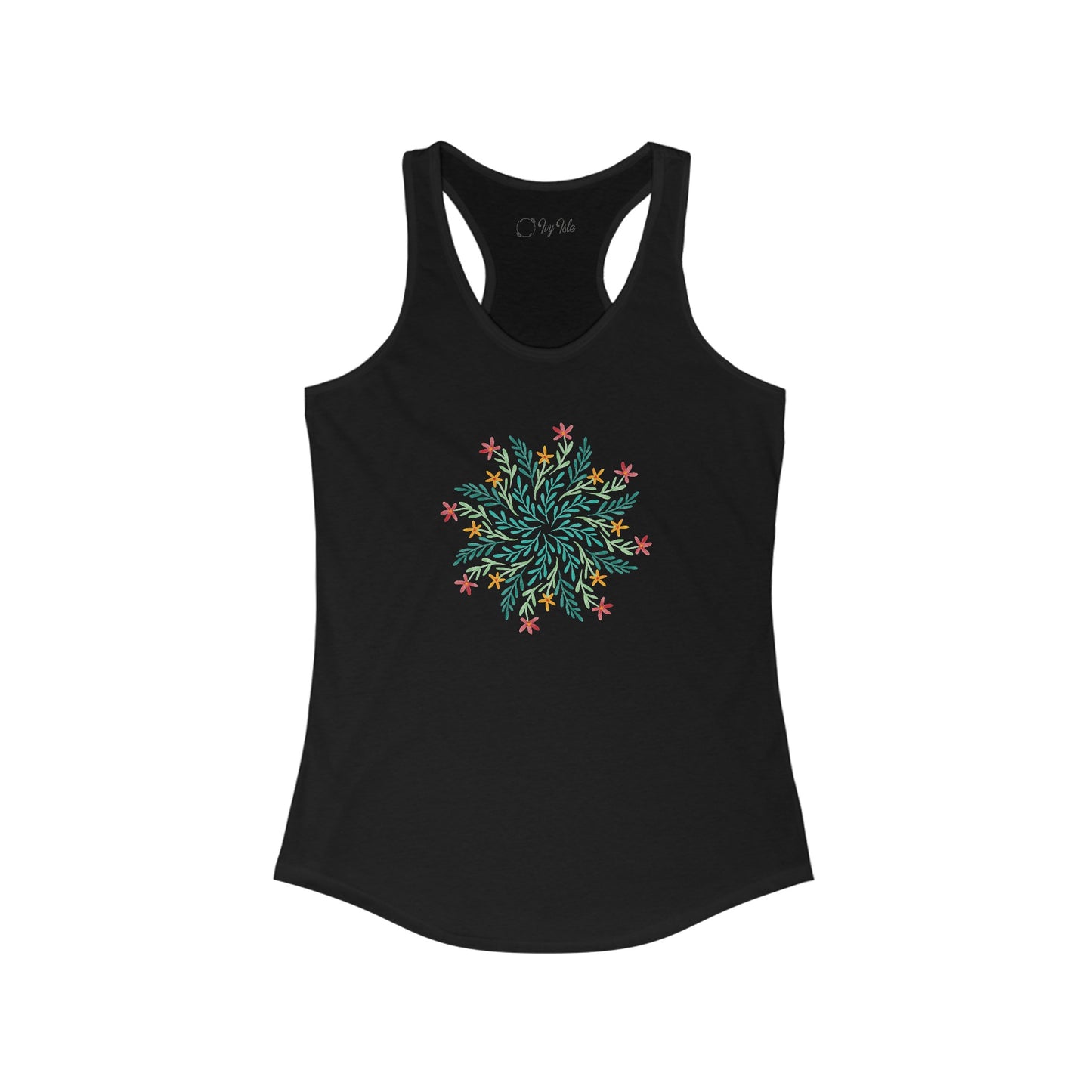 Leaf and Flowers Mandala Racerback Tank