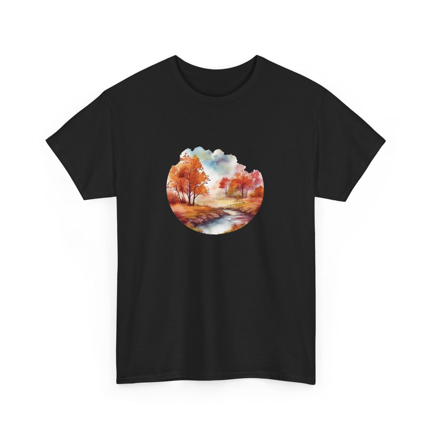Autumn Landscape Watercolor Short Sleeve Tee