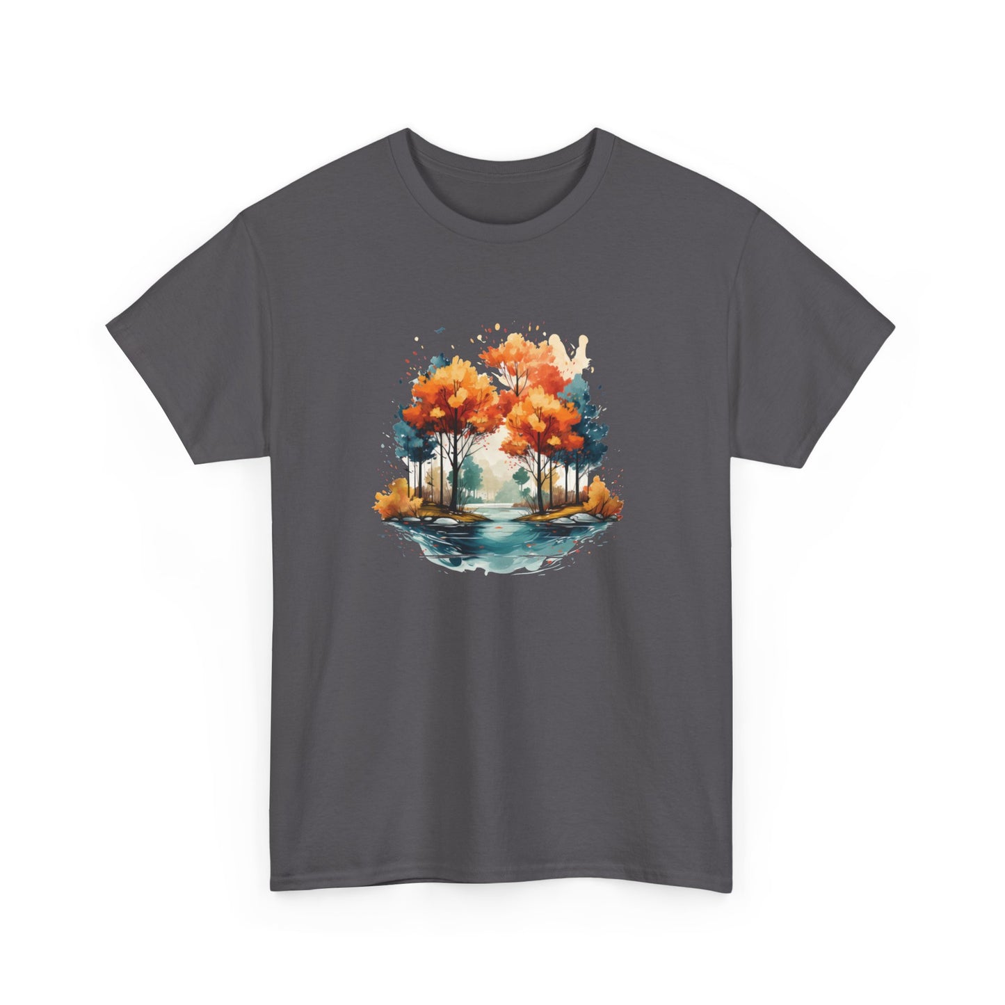 Autumn River Watercolor Short Sleeve Tee