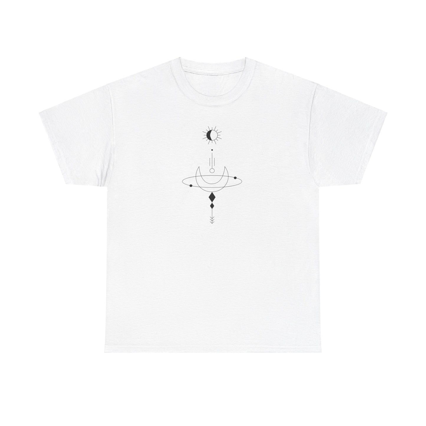 Linear Sun and Moon Short Sleeve Tee