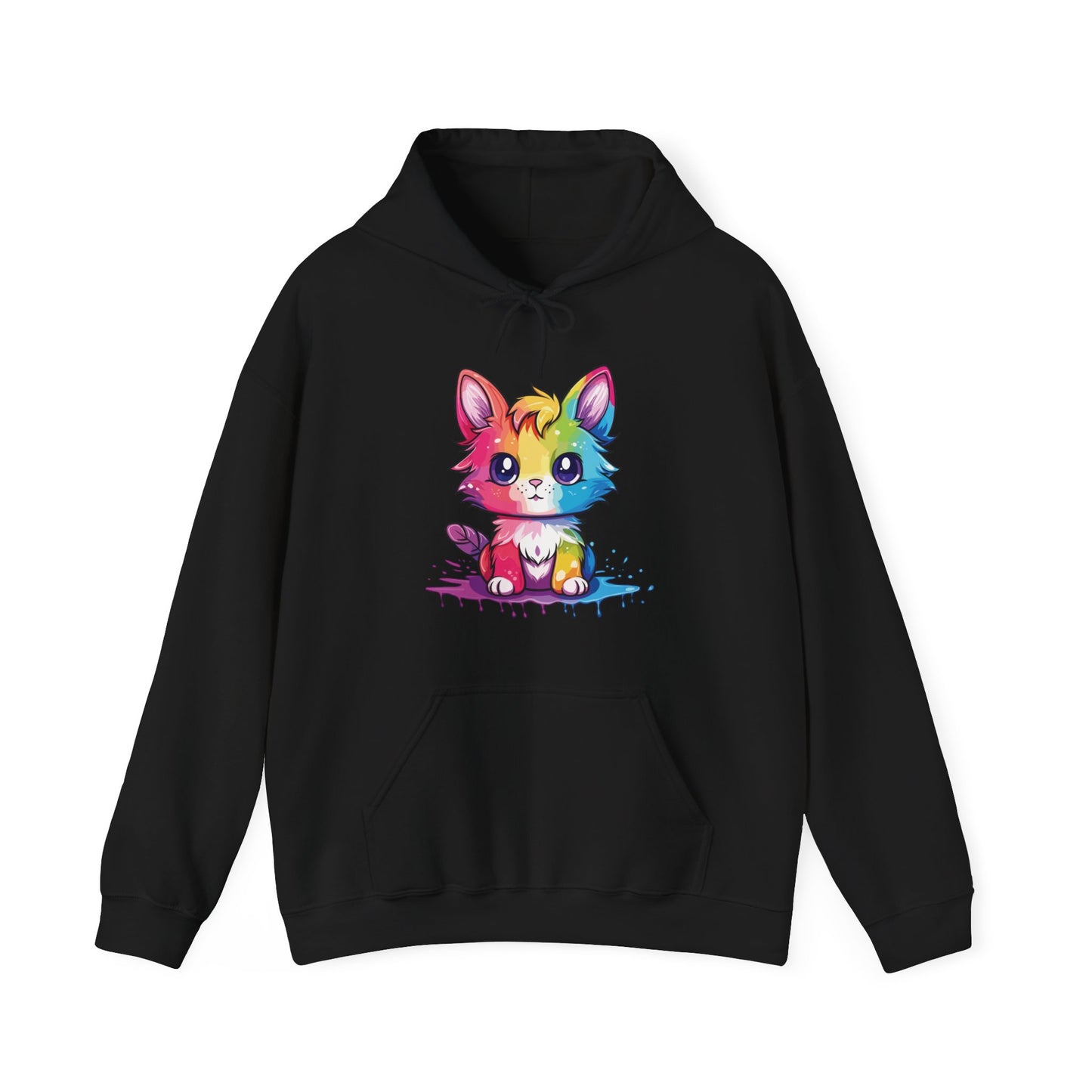 Rainbow Animated Cat Hooded Sweatshirt