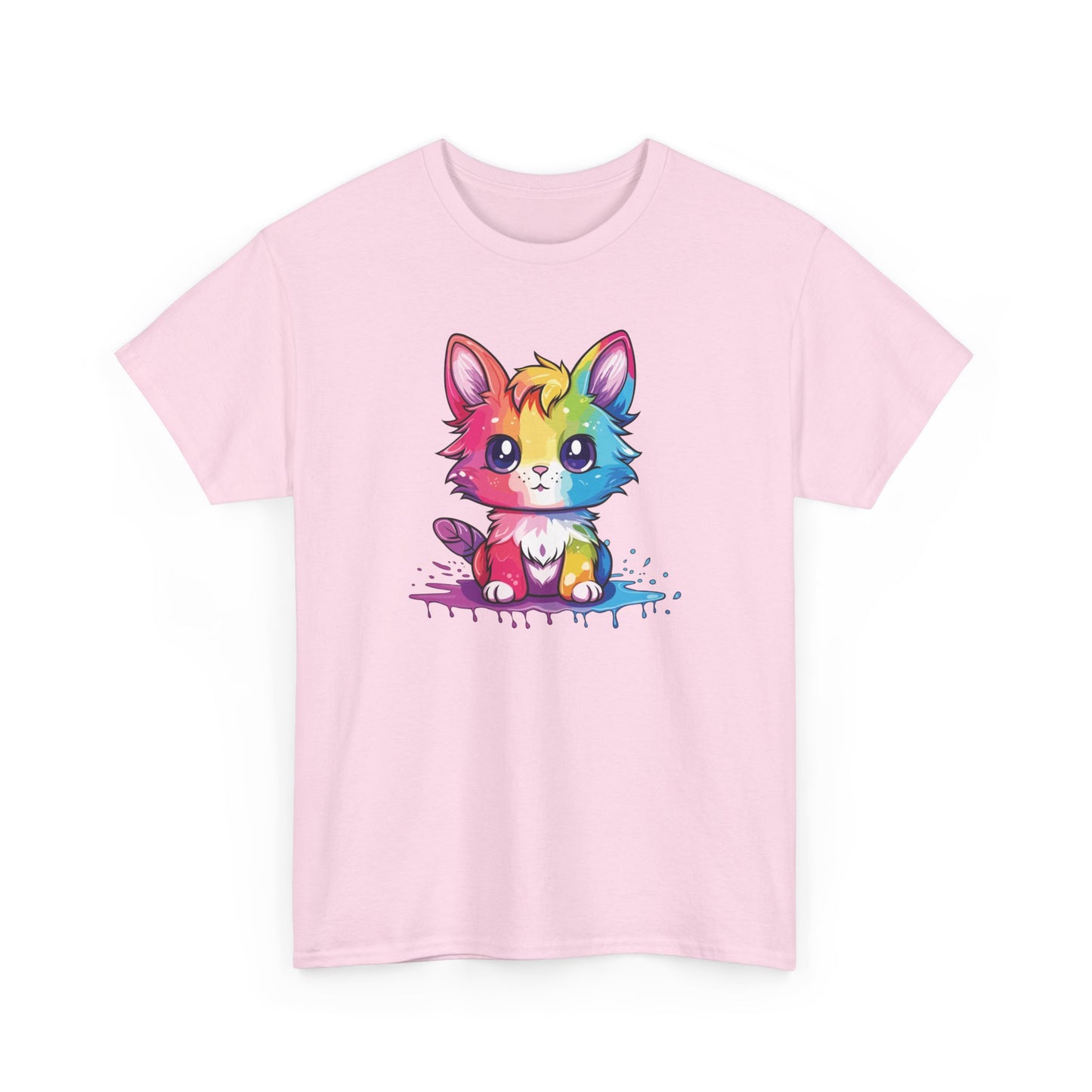 Rainbow Animated Cat Short Sleeve Tee