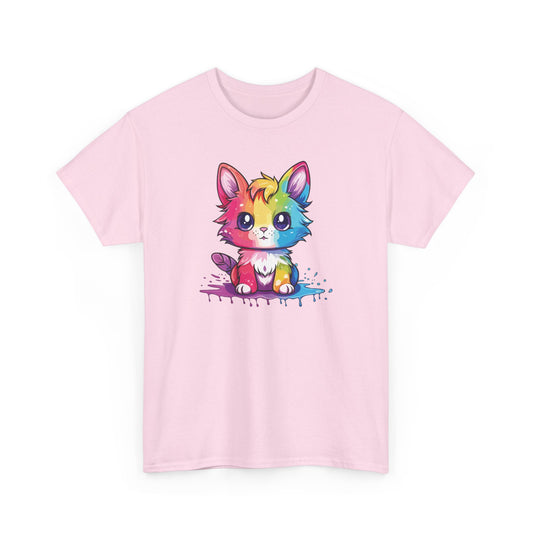Rainbow Animated Cat Short Sleeve Tee
