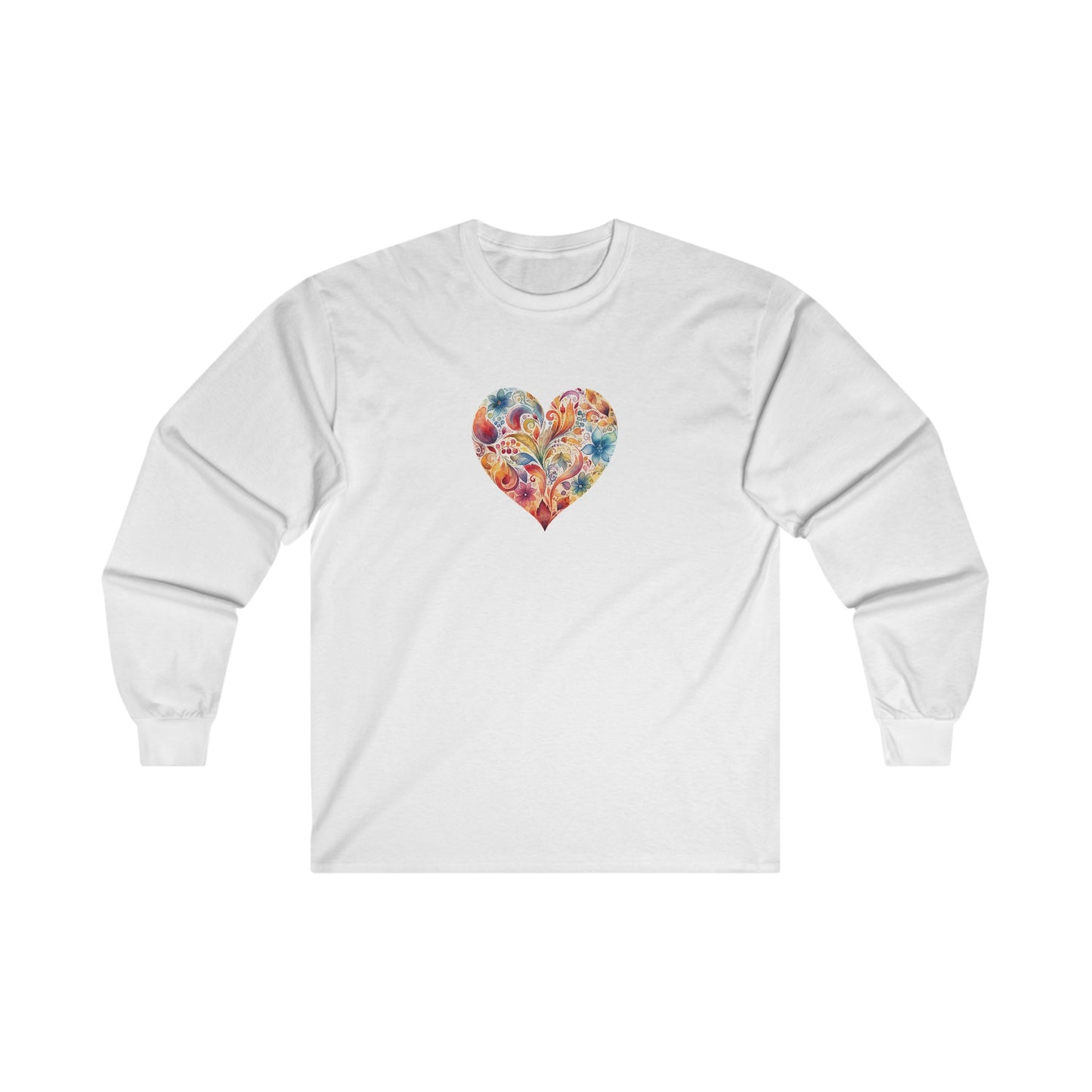 Watercolor Heart Long Sleeve Tee 002