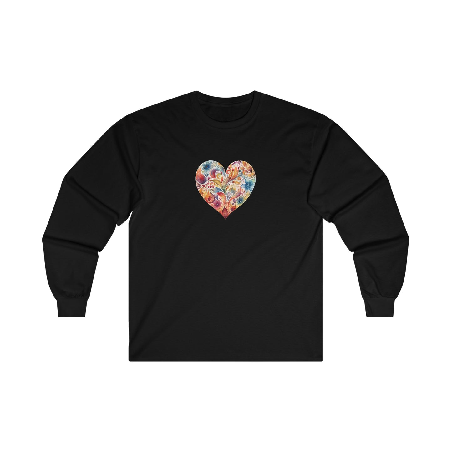 Watercolor Heart Long Sleeve Tee 002