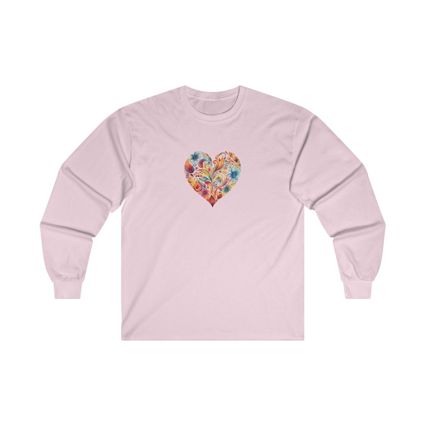 Watercolor Heart Long Sleeve Tee 002