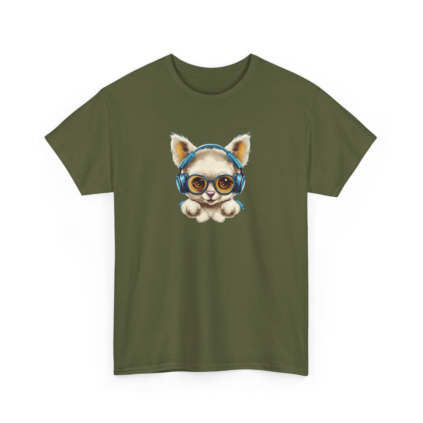 Puppy with Headphones Short Sleeve Tee