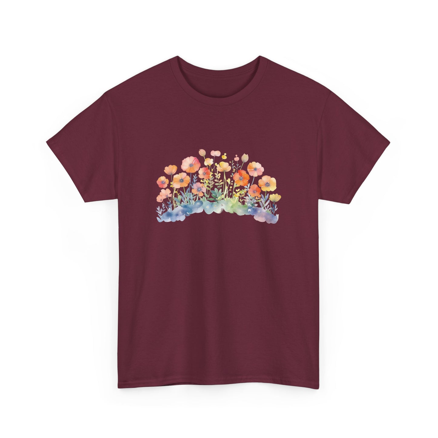 Pretty Watercolor Flowers Short Sleeve Tee