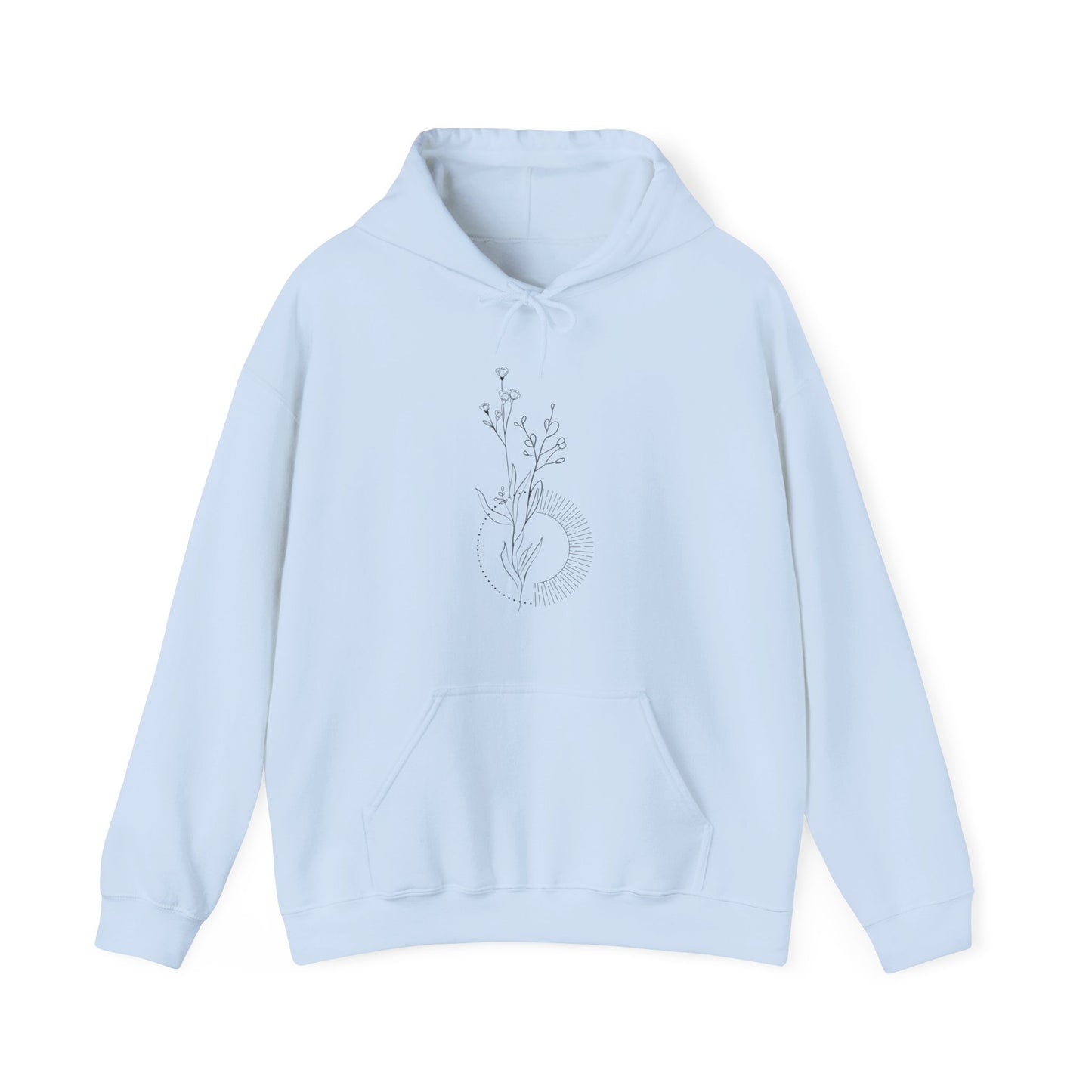 Flower and Circle Hooded Sweatshirt