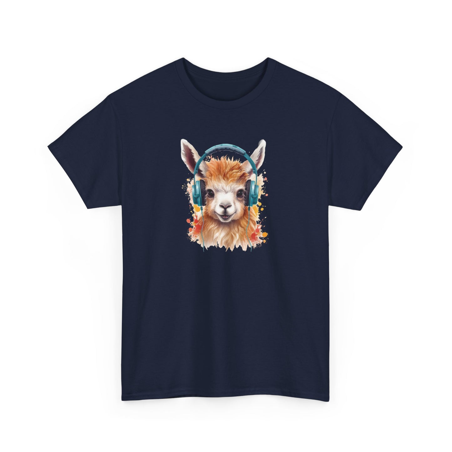 Llama with Headphones Short Sleeve Tee