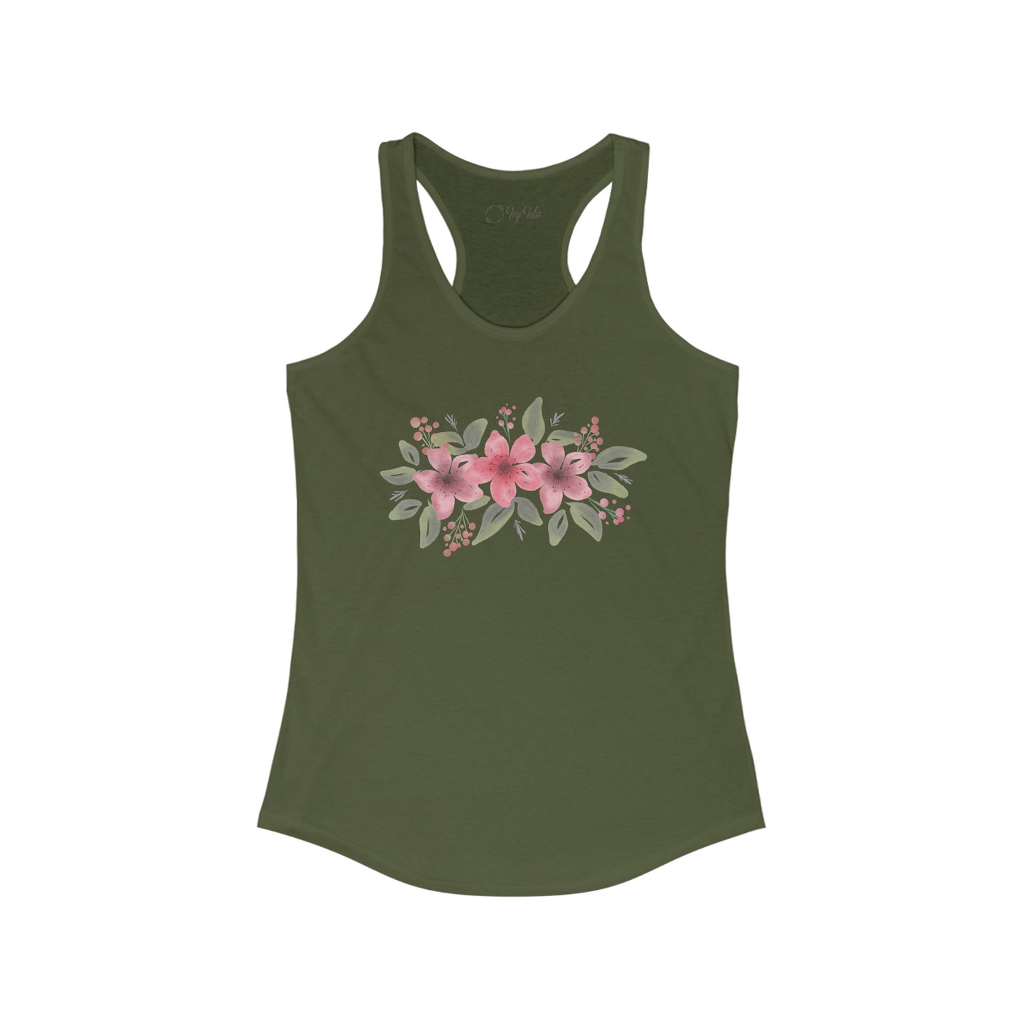 Pink Flowers Racerback Tank