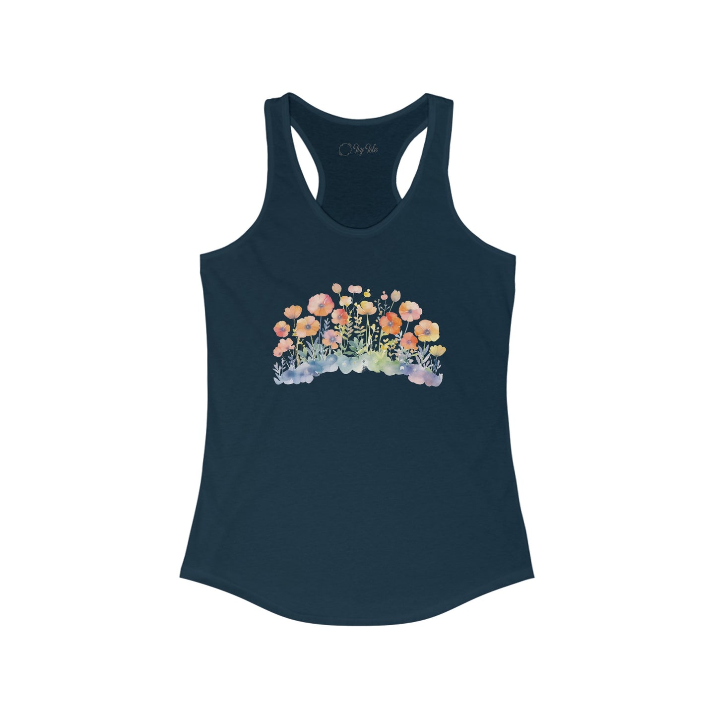 Pretty Watercolor Flowers Racerback Tank