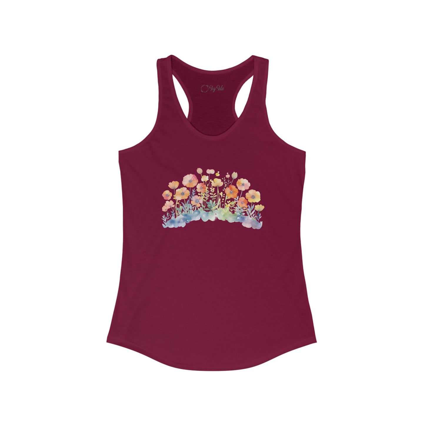 Pretty Watercolor Flowers Racerback Tank