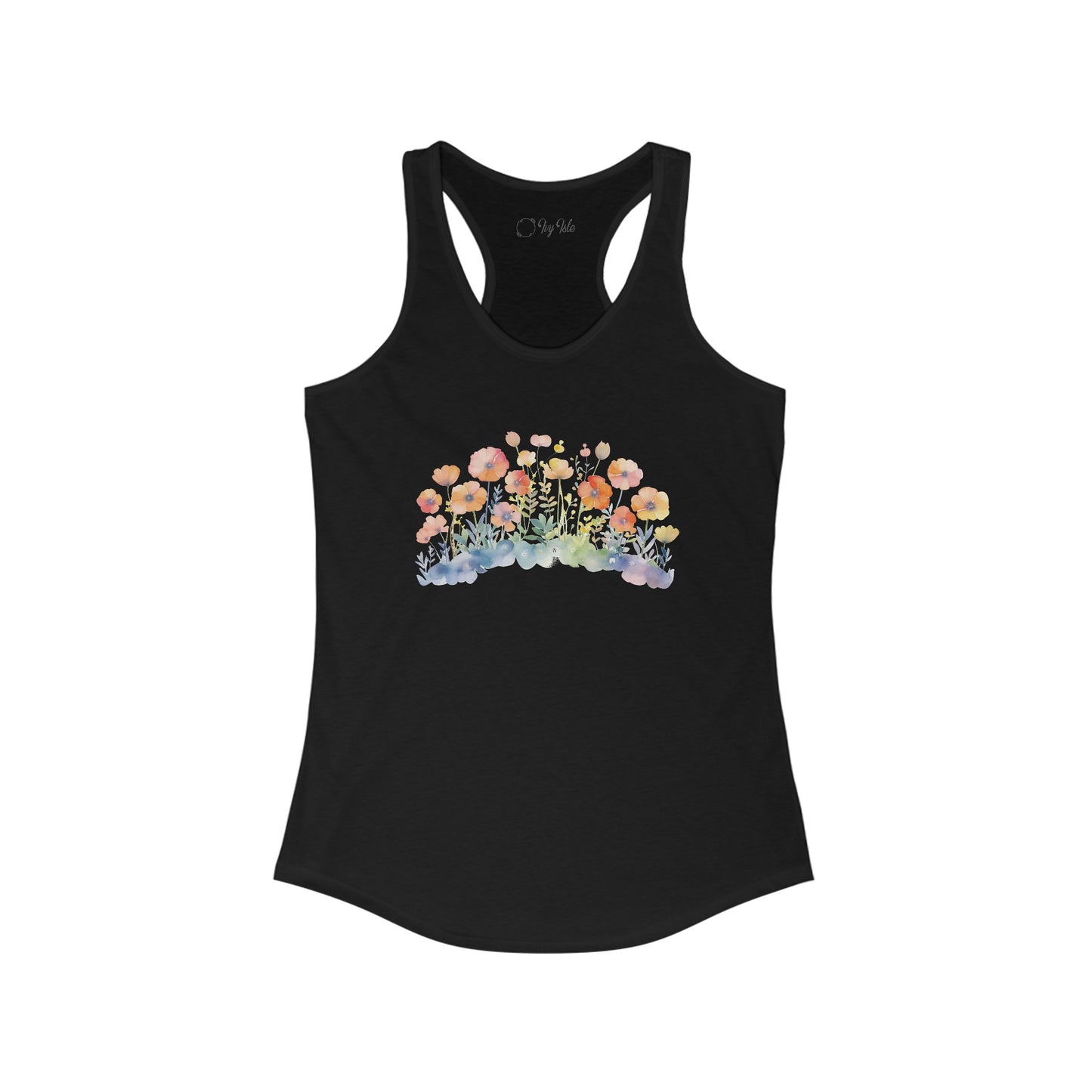 Pretty Watercolor Flowers Racerback Tank