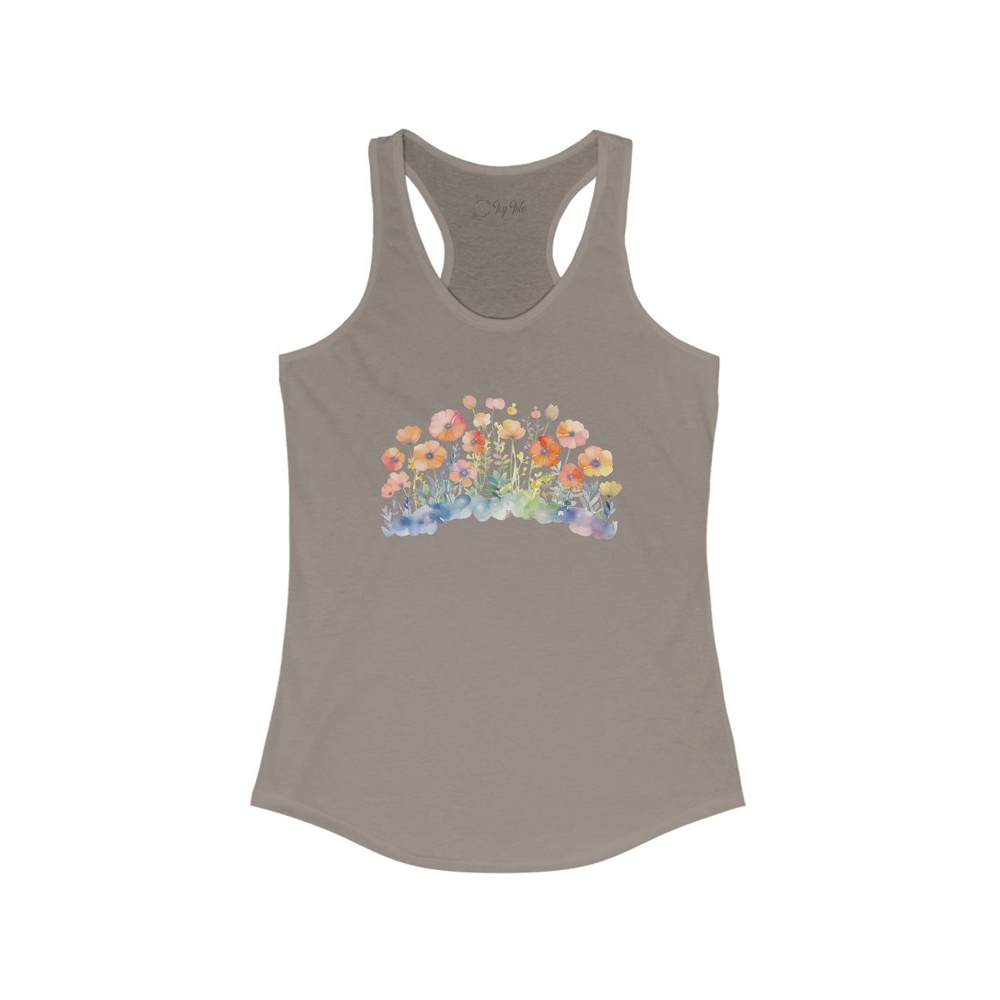 Pretty Watercolor Flowers Racerback Tank
