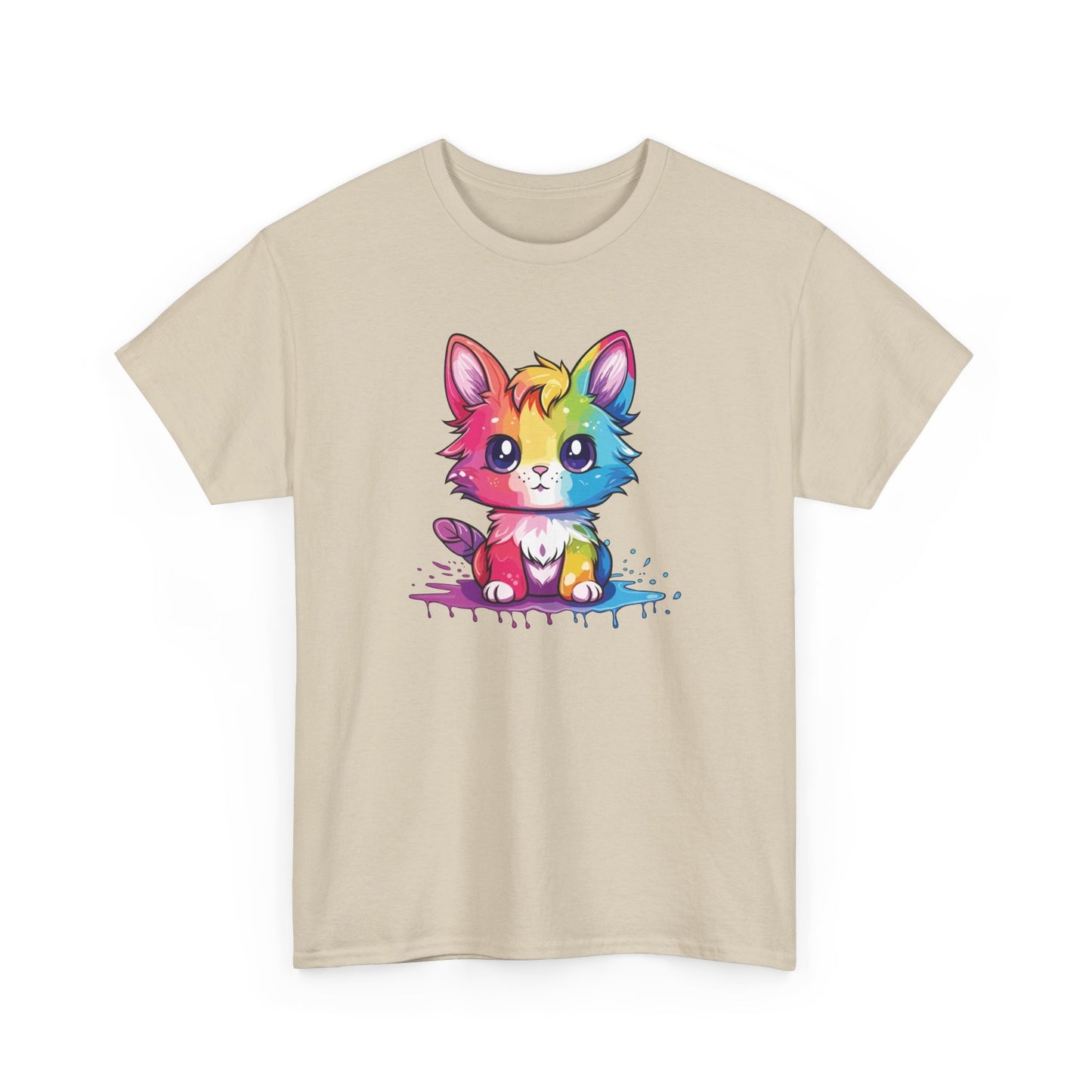 Rainbow Animated Cat Short Sleeve Tee