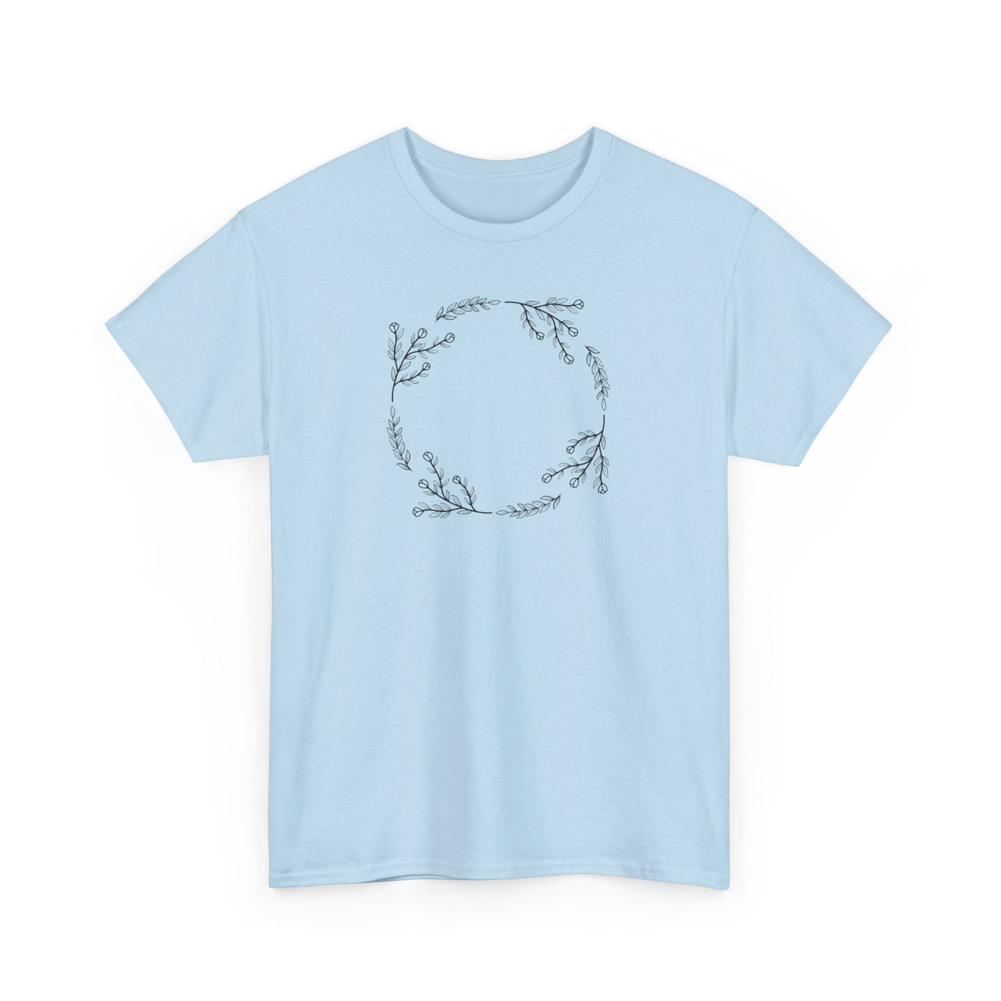 Flower and Leaf Circle Short Sleeve Tee