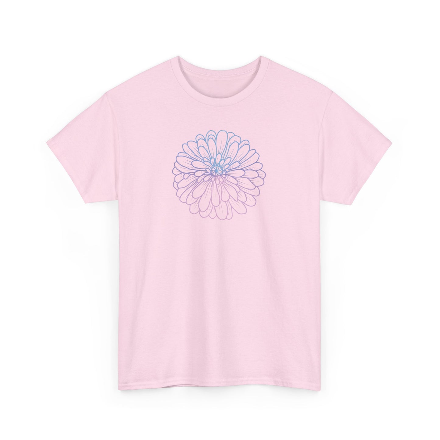 Colorful Flower Outline Short Sleeve Tee