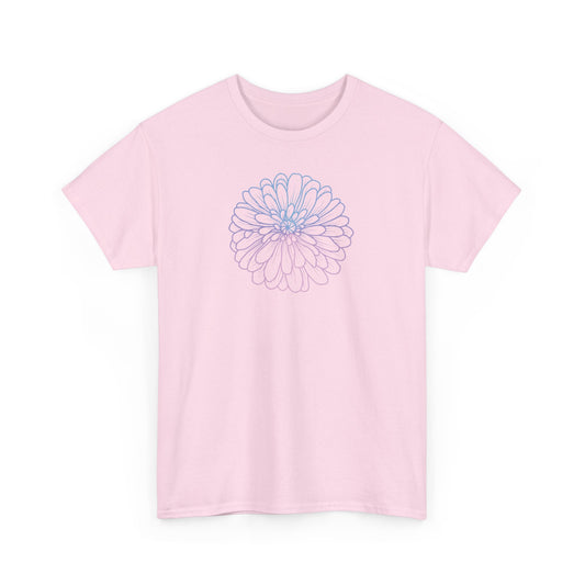 Colorful Flower Outline Short Sleeve Tee