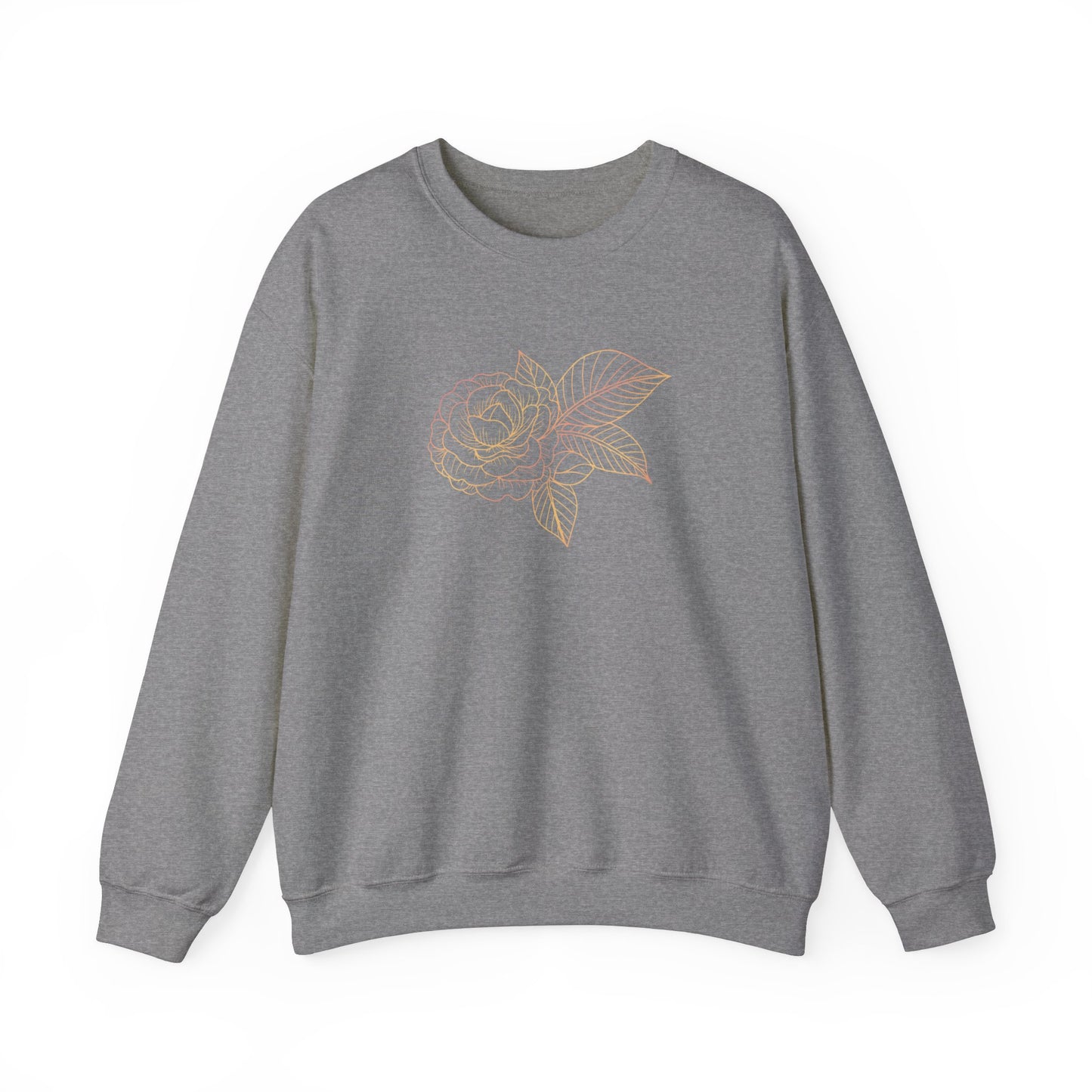 Colorful Rose with Leaves Sweatshirt