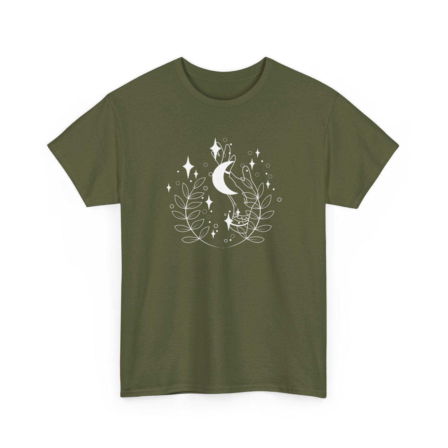 Crescent Moon and Leaves Short Sleeve Tee
