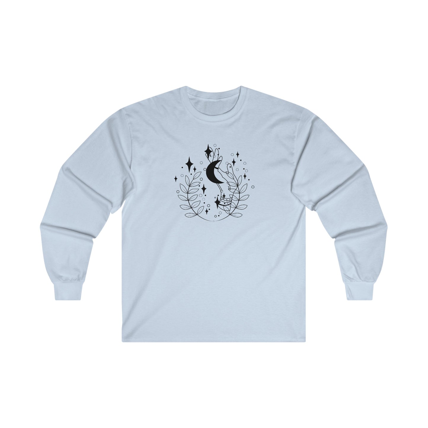 Crescent Moon and Leaves Long Sleeve Tee