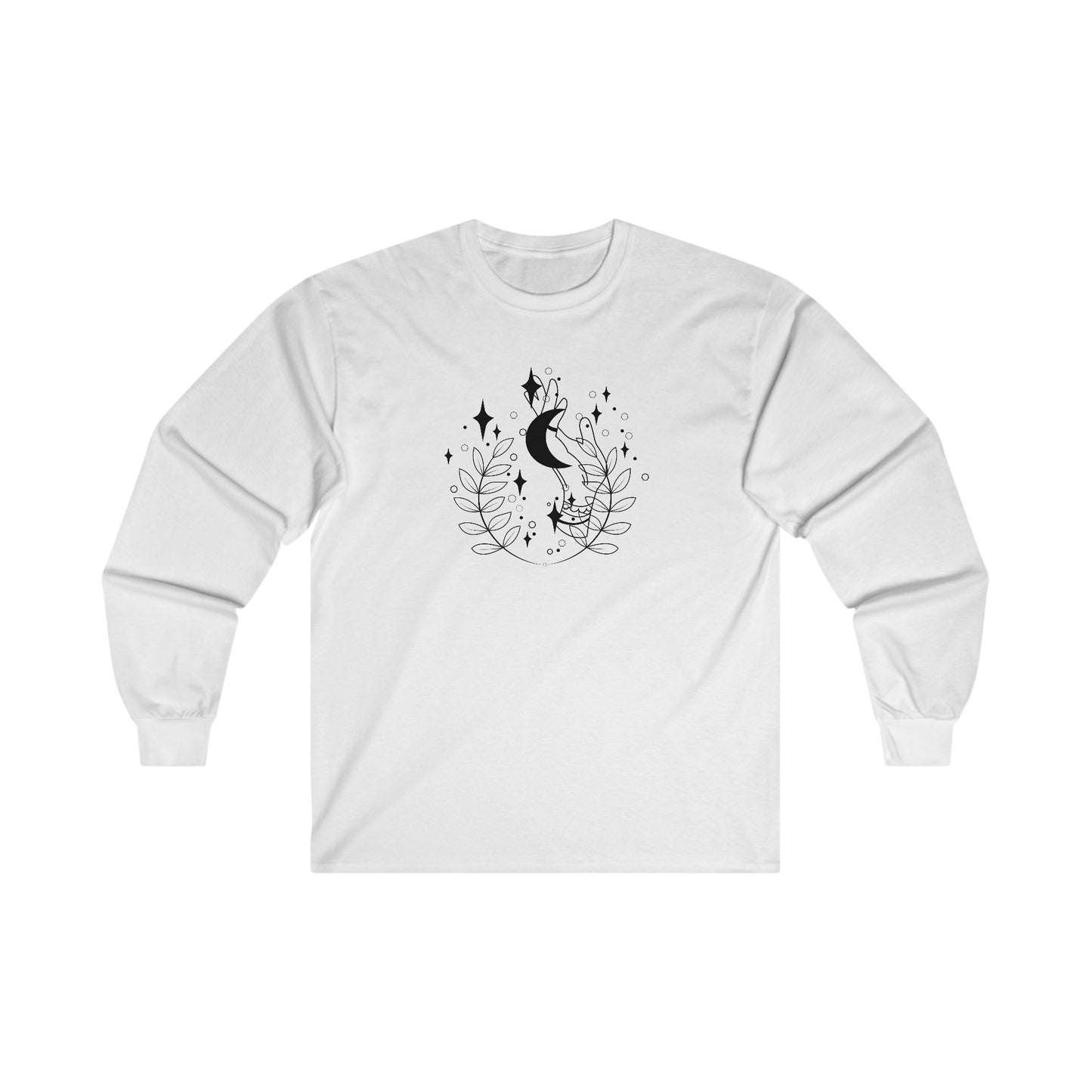 Crescent Moon and Leaves Long Sleeve Tee