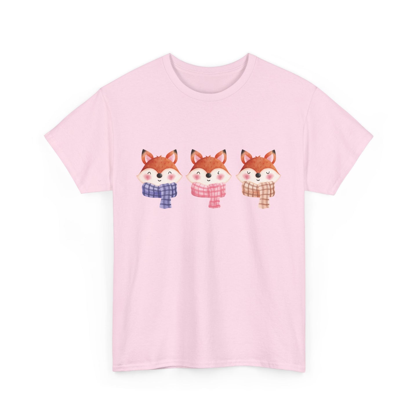 Cute Foxes in Scarves Short Sleeve Tee