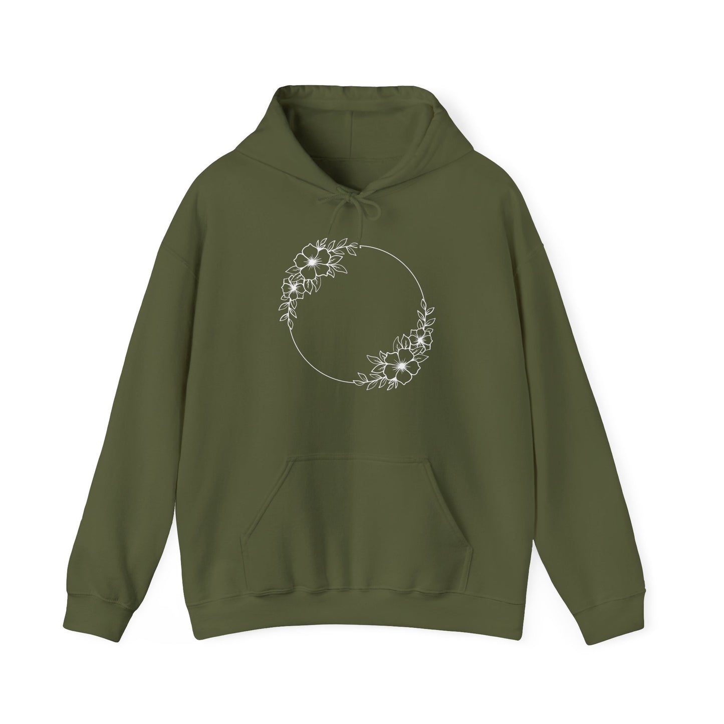 Double Large Flower Circle Hooded Sweatshirt