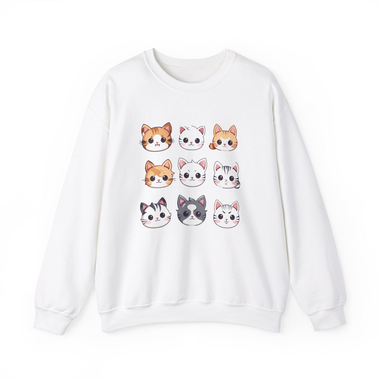 Cute Cat Faces Set Sweatshirt