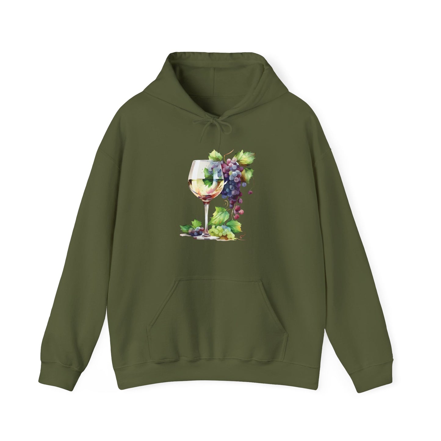 Watercolor White Wine Hooded Sweatshirt
