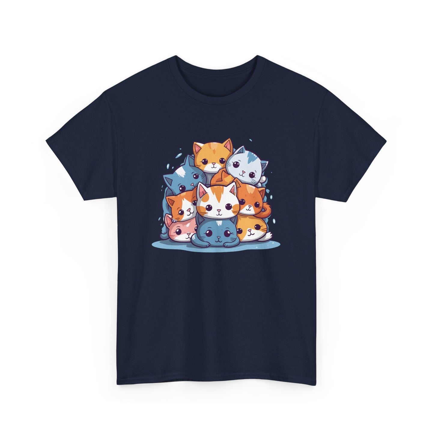 Cute Cat Pile Short Sleeve Tee